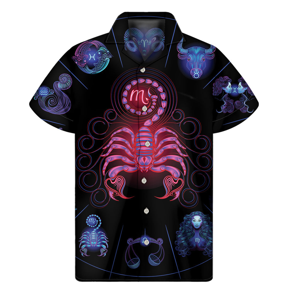 Stylish Hawaiian Shirt with Scorpio and Astrological Signs Print - 1