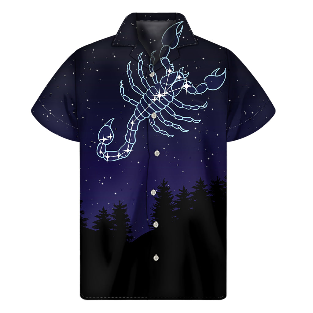 Scorpio Constellation Hawaiian Print Short Sleeve Shirt - 1