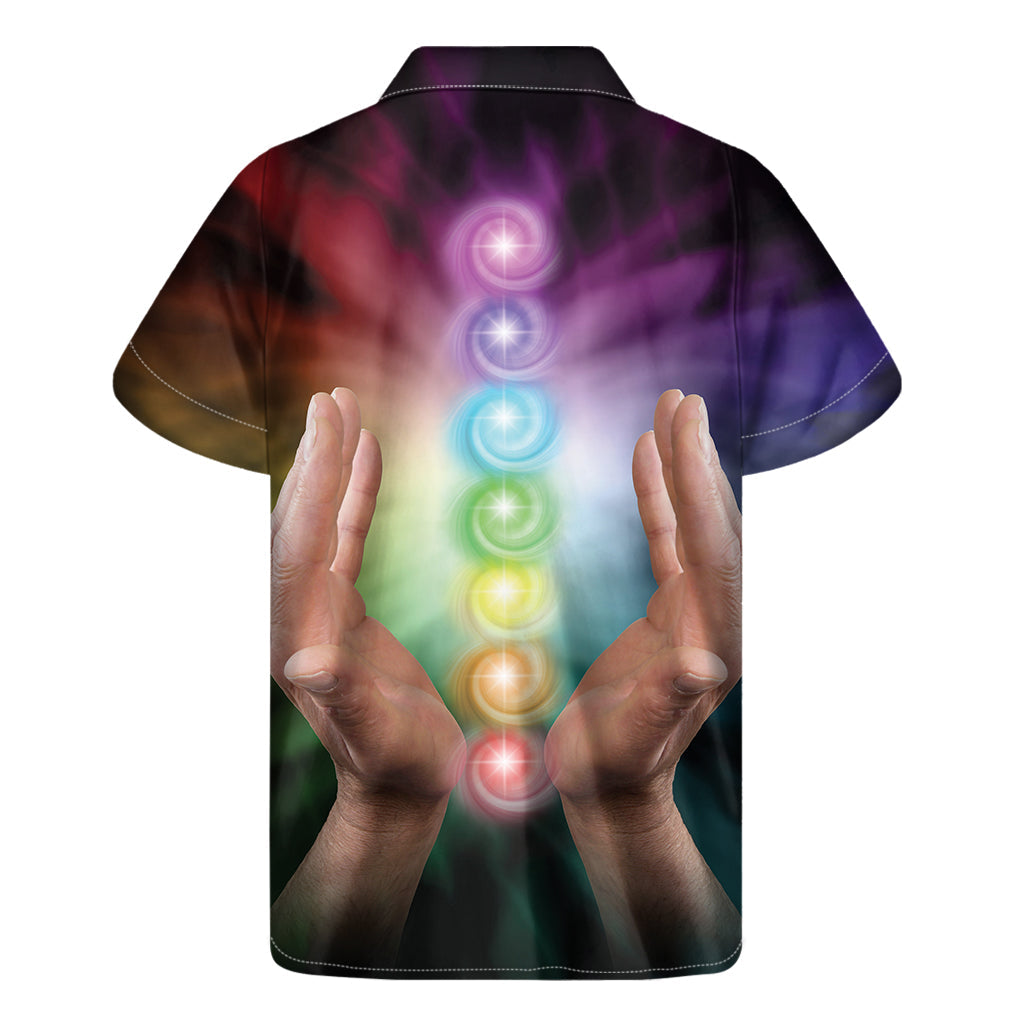 Hawaiian Vibes: Seven Chakras Energy Print Short Sleeve Shirt - 2