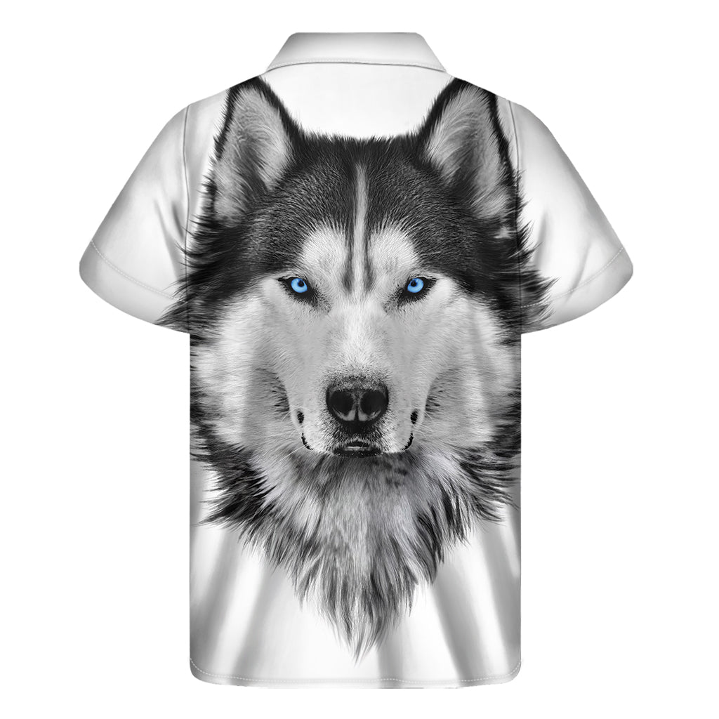 Hawaiian Husky Portrait Men's Short Sleeve Shirt - 2