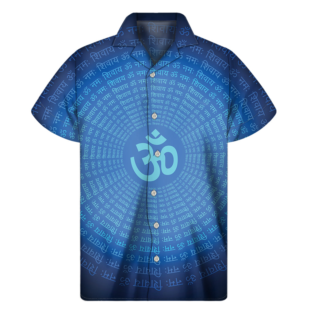 Island Vibe: Om Sign Hawaiian Short Sleeve Shirt - 1