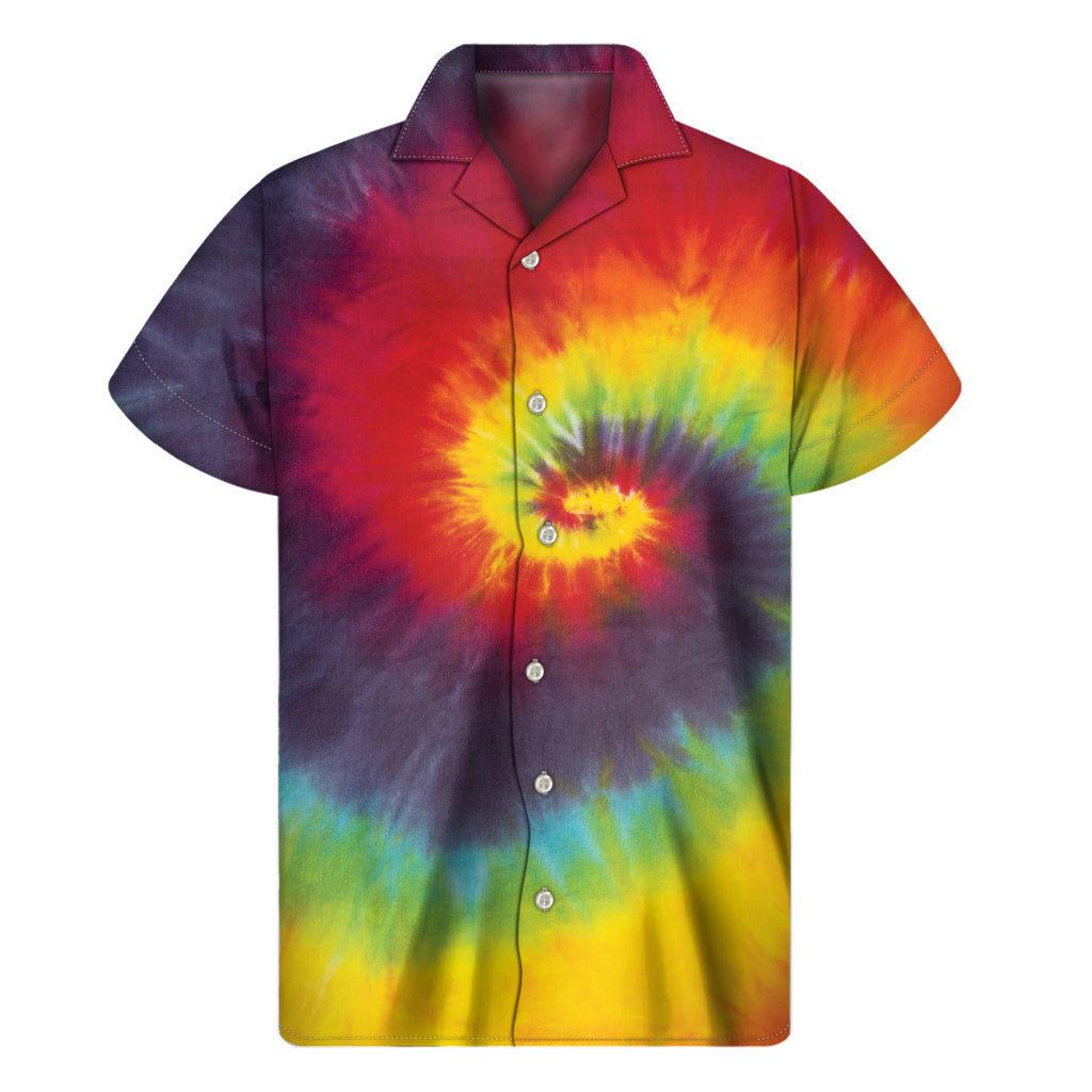 Tropical Vibes Tie-Dye Hawaiian Short Sleeve Shirt - 1