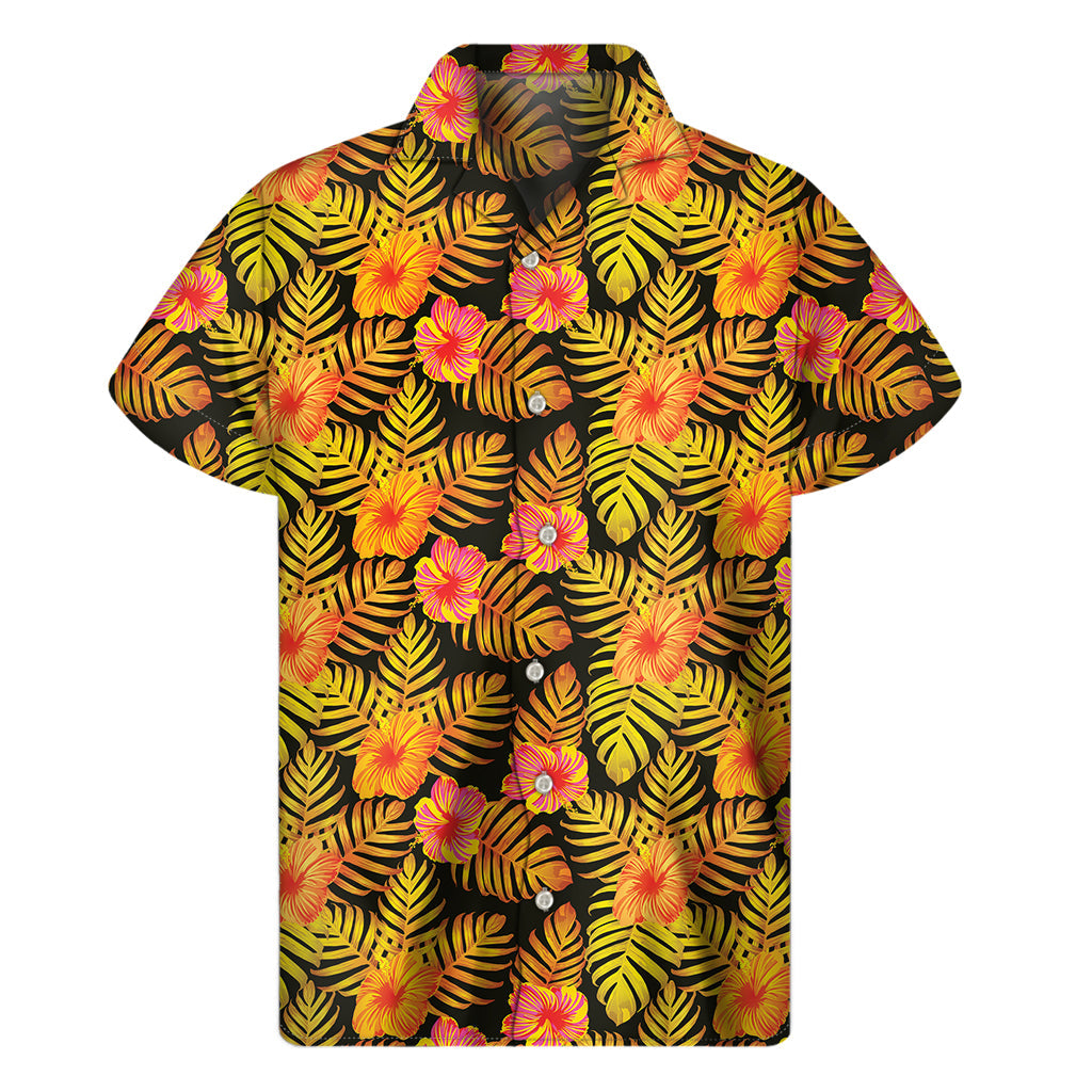 Yellow Hawaiian Paradise: Men's Short Sleeve Shirt - 1