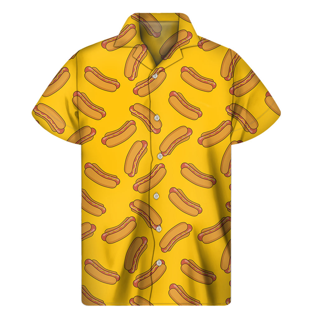 Sunshine Style: Hawaiian Hot Dog Print Short Sleeve Shirt - 1