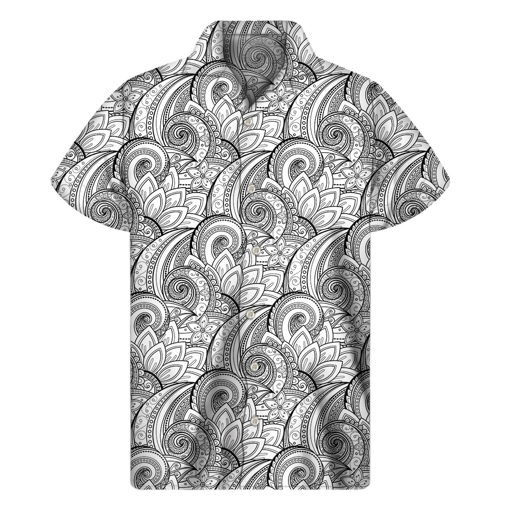 Zentangle Flower Pattern Hawaiian Shirt for Men - 1