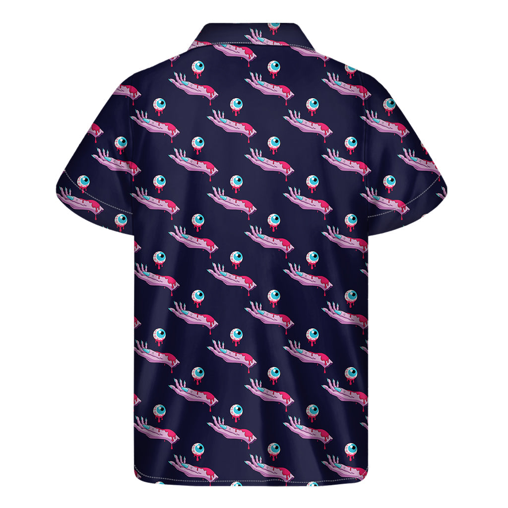 Sunny Days in Paradise: Hawaiian Zombie Eyeball Pattern Short Sleeve Shirt - 2