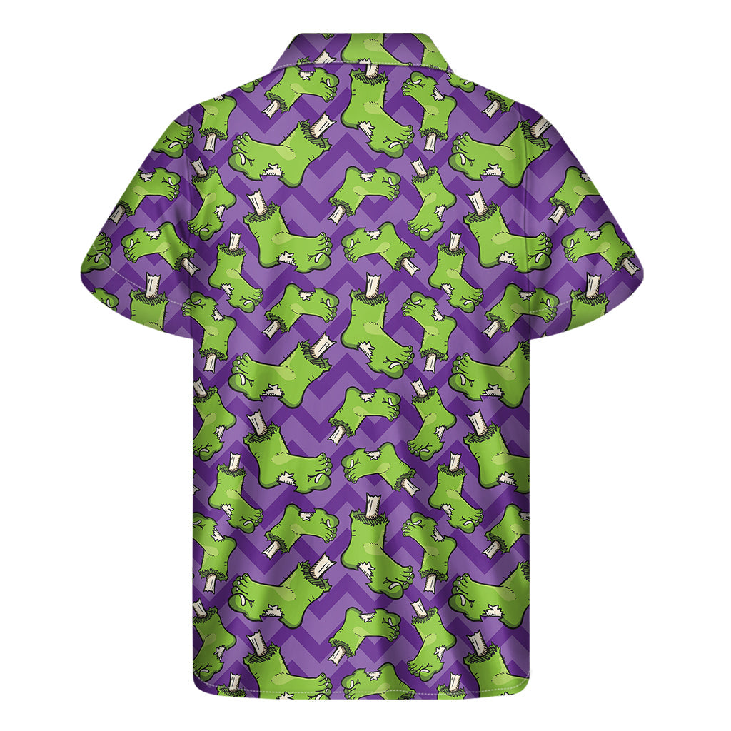 Undead Luau: Zombie Foot Pattern Hawaiian Short Sleeve Shirt - 2
