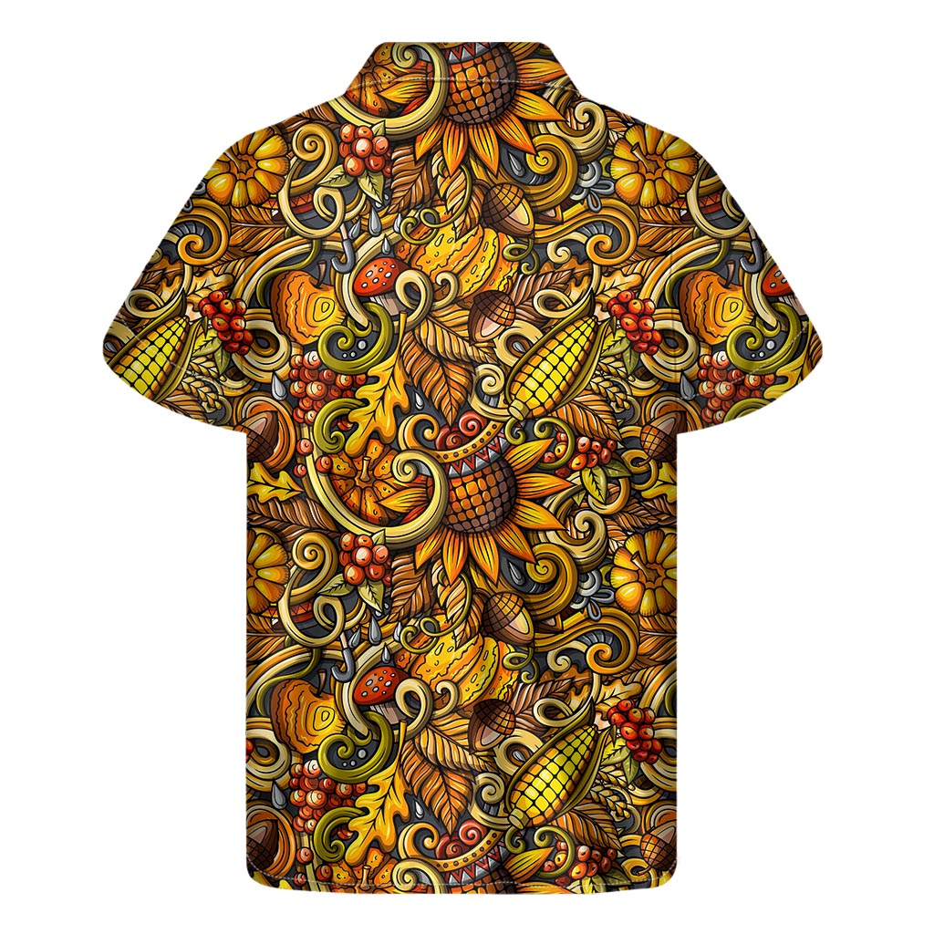 Sun-Kissed Aloha: Abstract Sunflower Pattern Hawaiian Short Sleeve Shirt - 2
