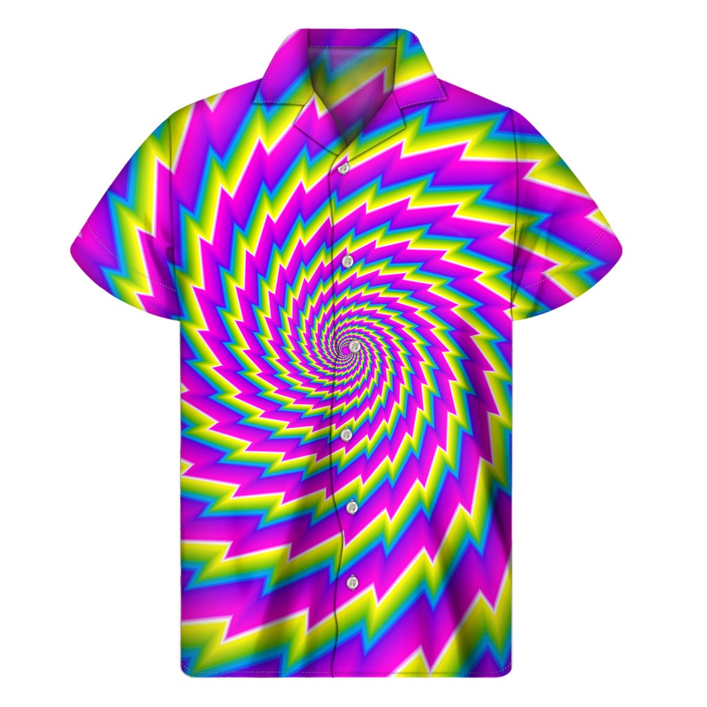 Hawaiian Vibes Abstract Twisted Moving Optical Illusion Short Sleeve Shirt - 1