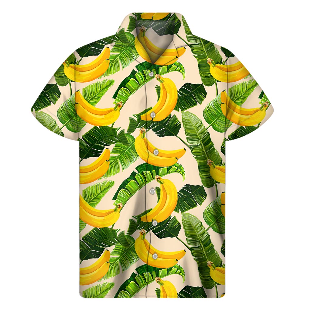Island Style: Aloha Banana Patterned Hawaiian Short Sleeve Shirt - 1