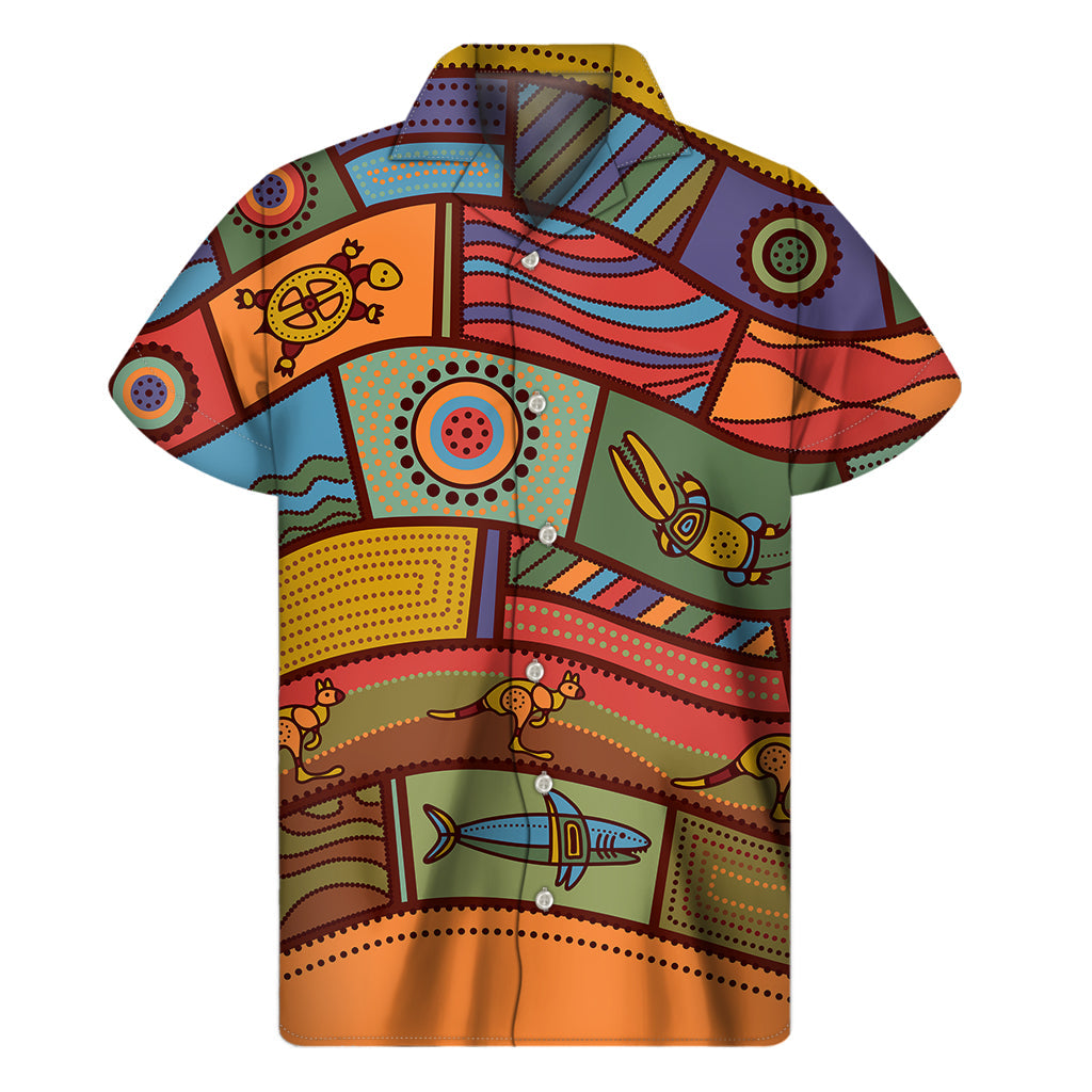 Tropical Vibes: Hawaiian Ethnic Pattern Short Sleeve Shirt - 1
