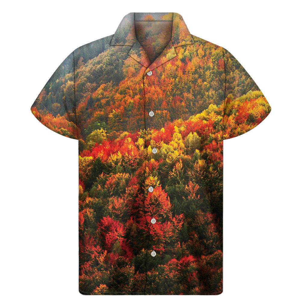 Island Breeze: Hawaiian Mountain Print Short Sleeve Shirt - 1