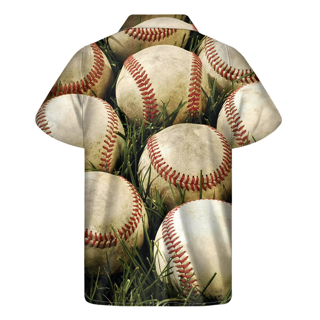 Tropical Touchdown: Hawaiian Baseball Print Short Sleeve Shirt - 2