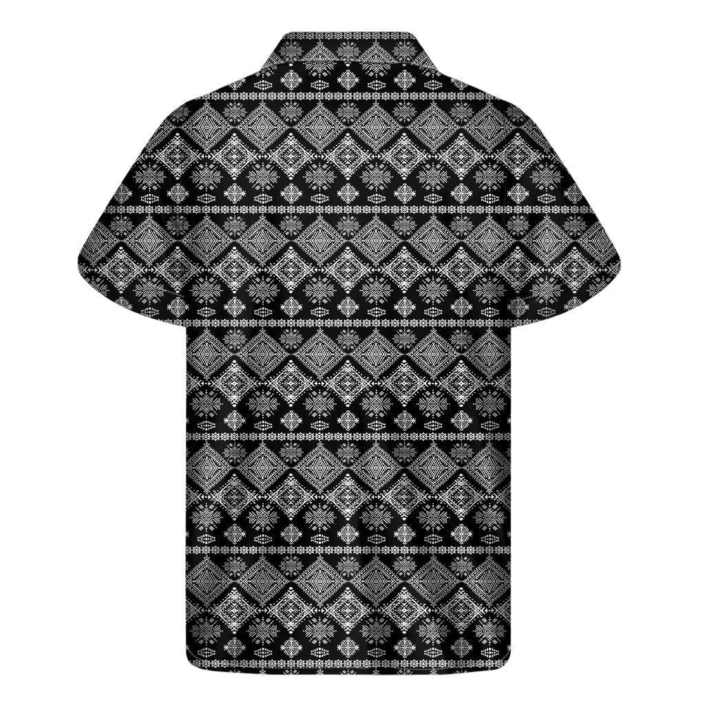 Boho Tribal Print Hawaiian Short Sleeve Shirt - 2