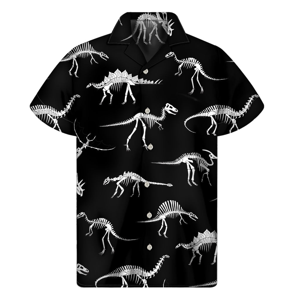 Island Fossil Aloha: Black and White Hawaiian Short Sleeve Shirt - 1