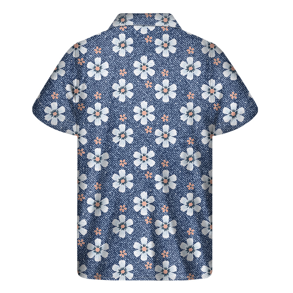Hawaiian Blossom Denim Print Short Sleeve Shirt - 2