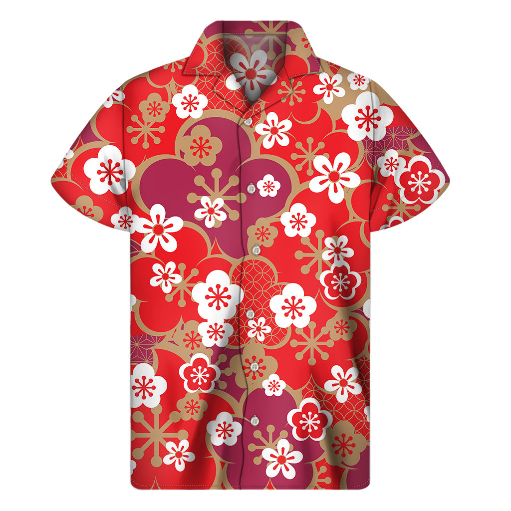 Island Vibes: Men's Hawaiian Kimono Flower Print Short Sleeve Shirt - 1