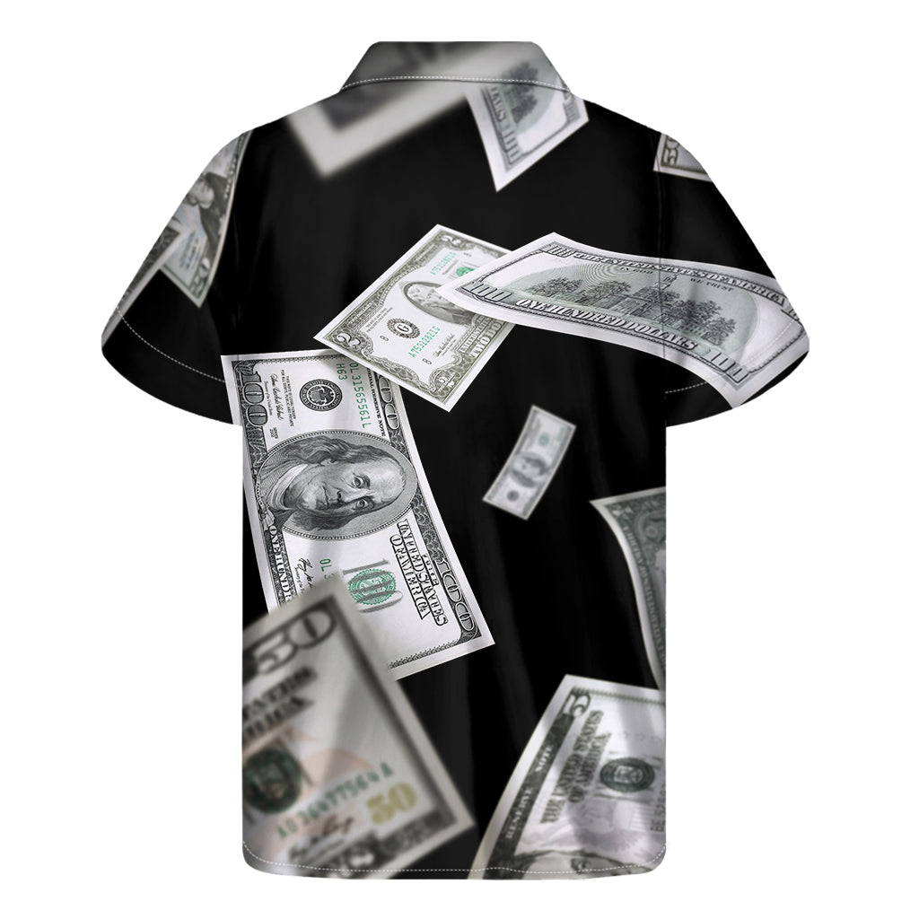 Tropical Vibes: Men's Hawaiian Short Sleeve Shirt with Flying USD Print - 2