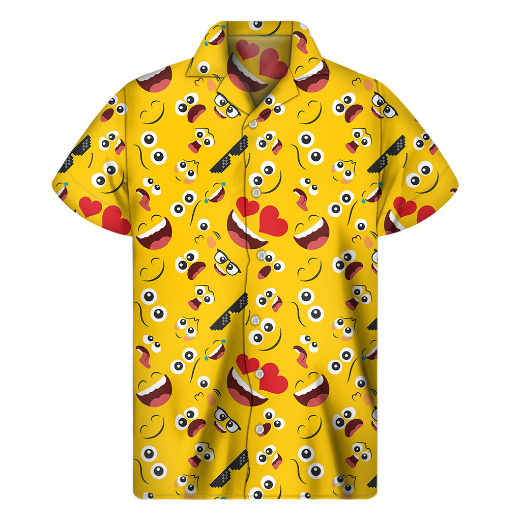 Emoji Tiki Tropics Hawaiian Short Sleeve Shirt - 1