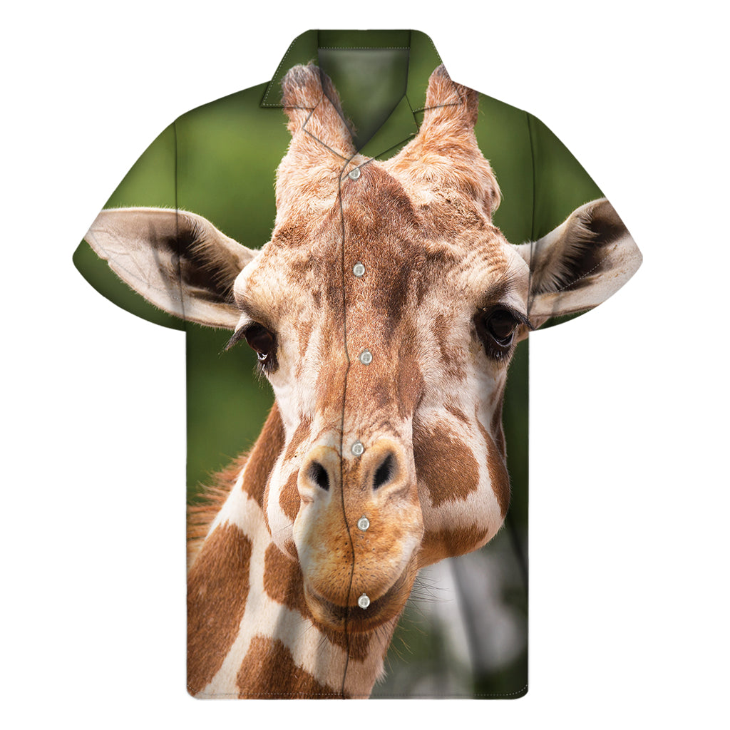 Quirky Giraffe Print Hawaiian Style Shirt for Men - 1