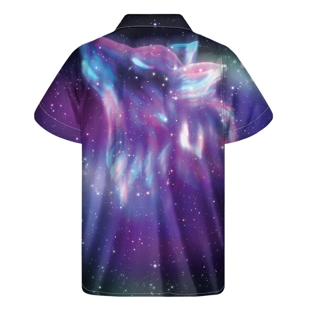 Galaxy Howling Wolf Spirit Hawaiian Short Sleeve Shirt - 2