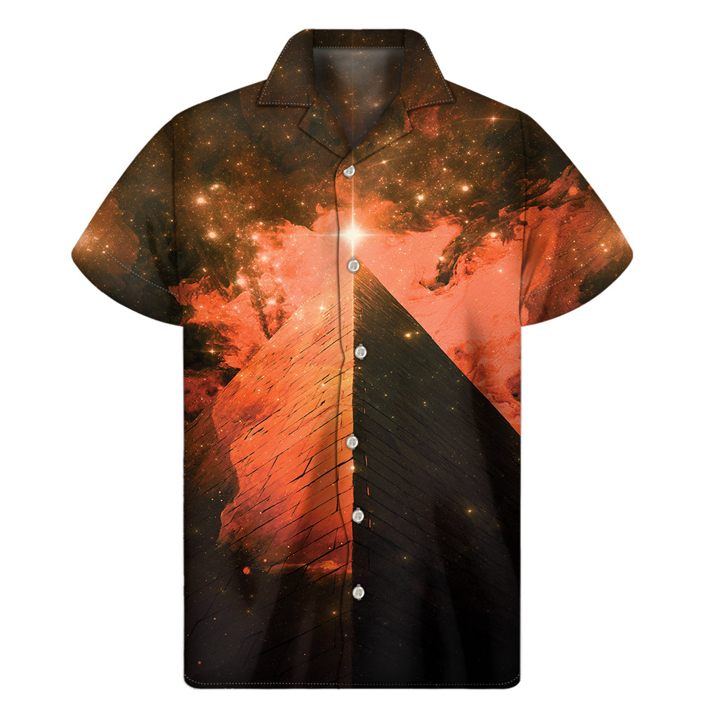 Galaxy Pyramid Print Hawaiian Short Sleeve Shirt: Embrace Island Vibes in Style - 1