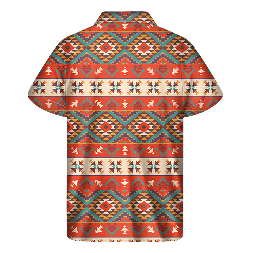 Geometric Native Navajo Print Hawaiian Short Sleeve Shirt - 2