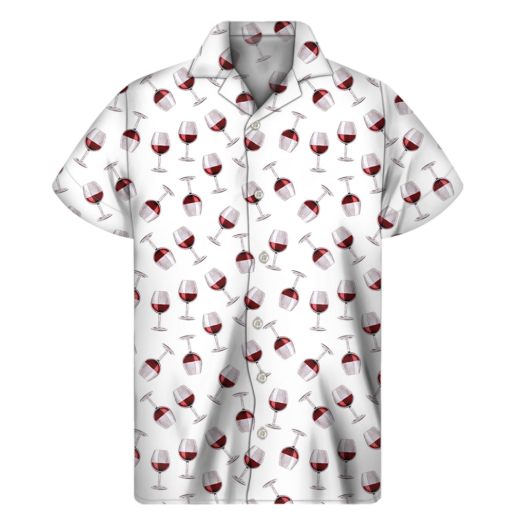 Island Cheers: Hawaiian Shirt with Glasses of Wine Pattern - 1