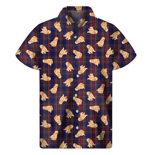 Golden Retriever Tartan Hawaiian Short Sleeve Shirt - 1