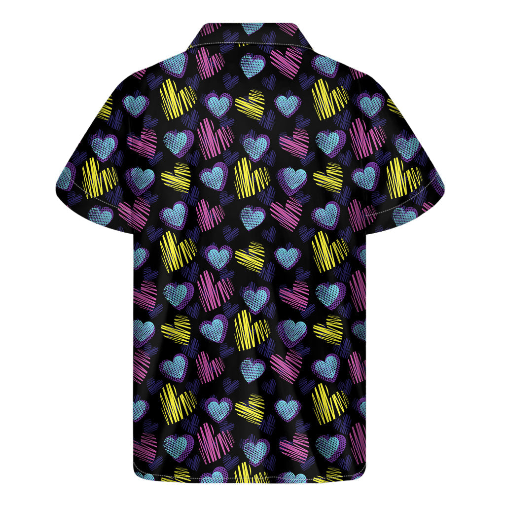 Island Love: Hawaiian Graffiti Heart Print Short Sleeve Shirt - 2