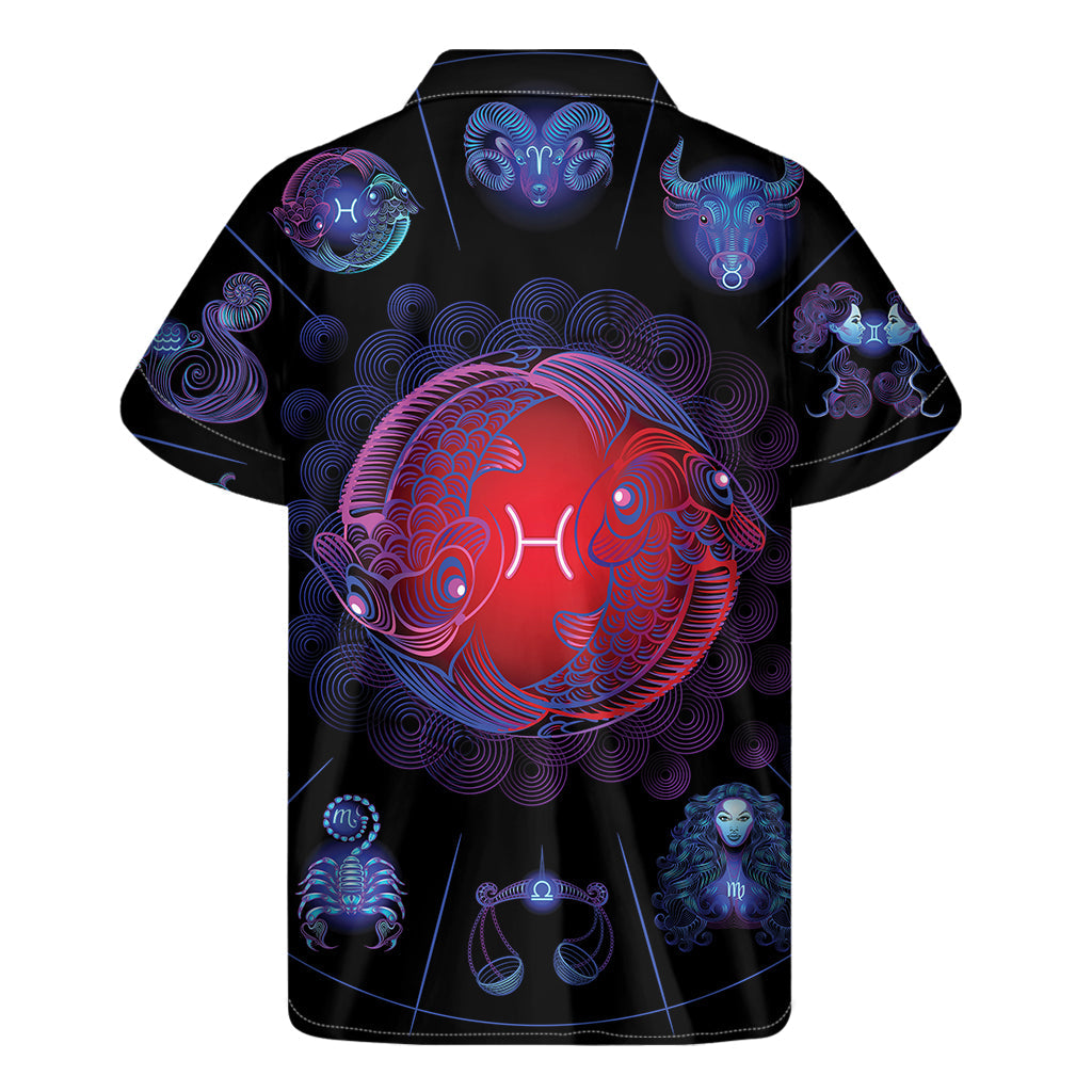 Island Vibes: Men's Pisces and Astrological Signs Hawaiian Short Sleeve Shirt - 2