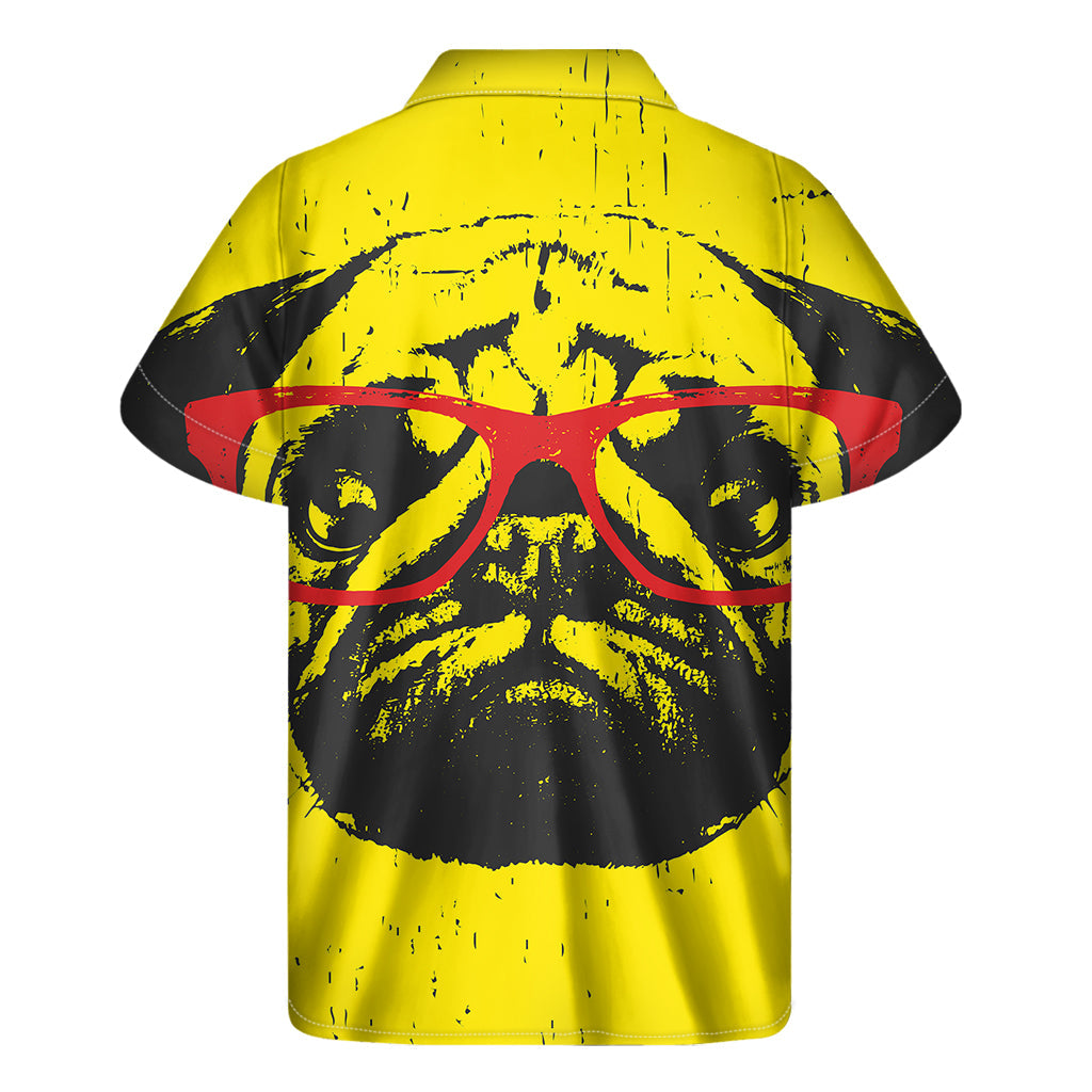 Pug with Glasses Hawaiian Style Short Sleeve Shirt - 2