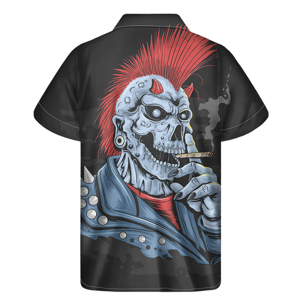 Punk Mohawk Devil Print Hawaiian Short Sleeve Shirt - 2