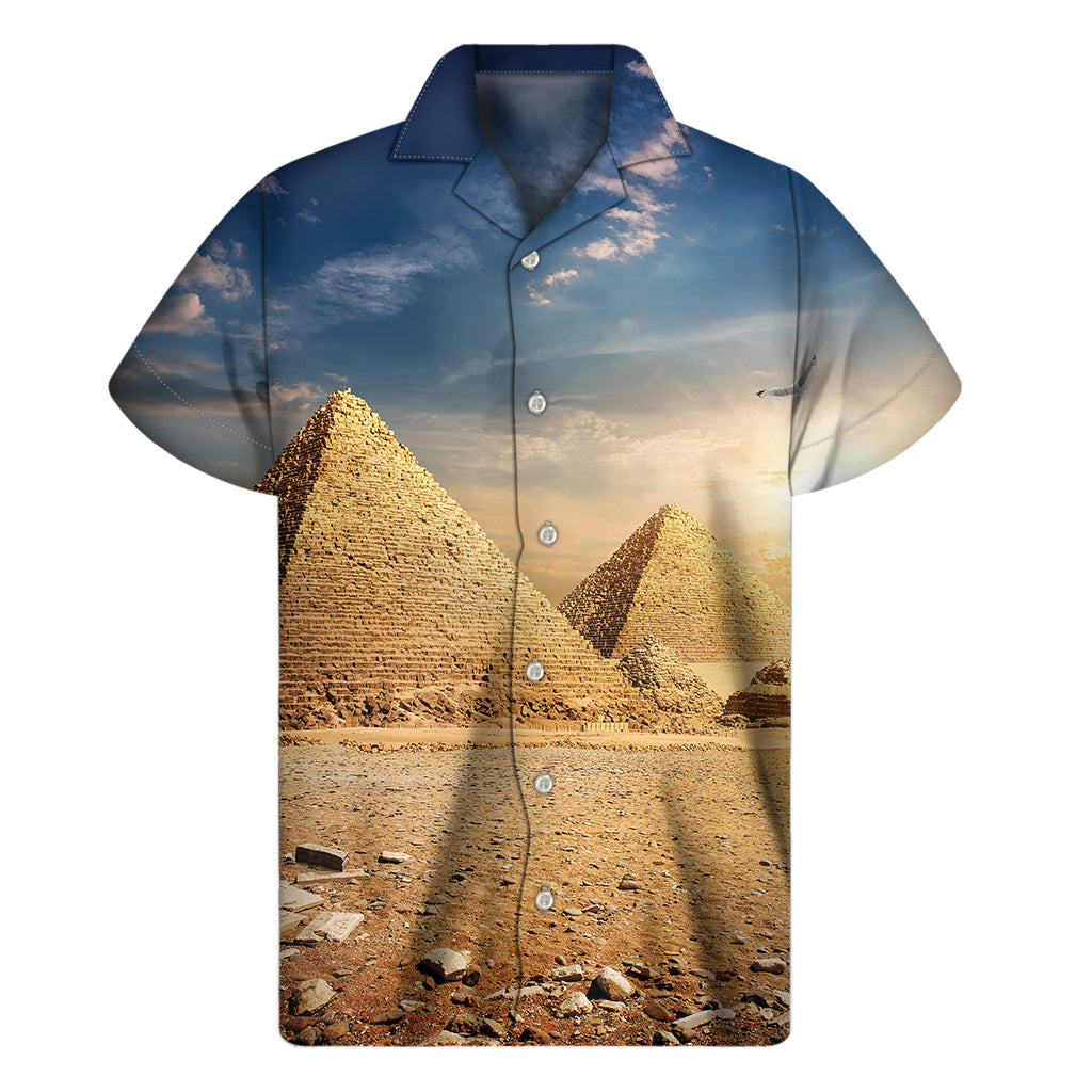 Pyramid Sunset Hawaiian Short Sleeve Shirt - 1
