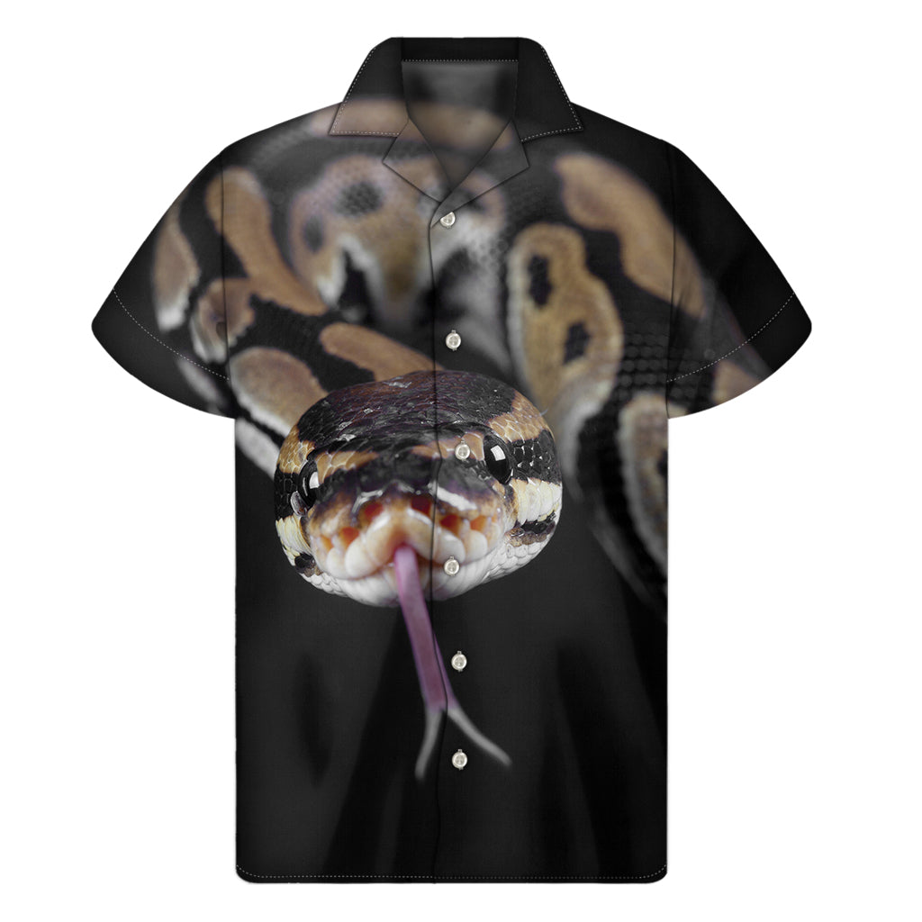 Hawaiian Python Print Men's Short Sleeve Shirt - 1