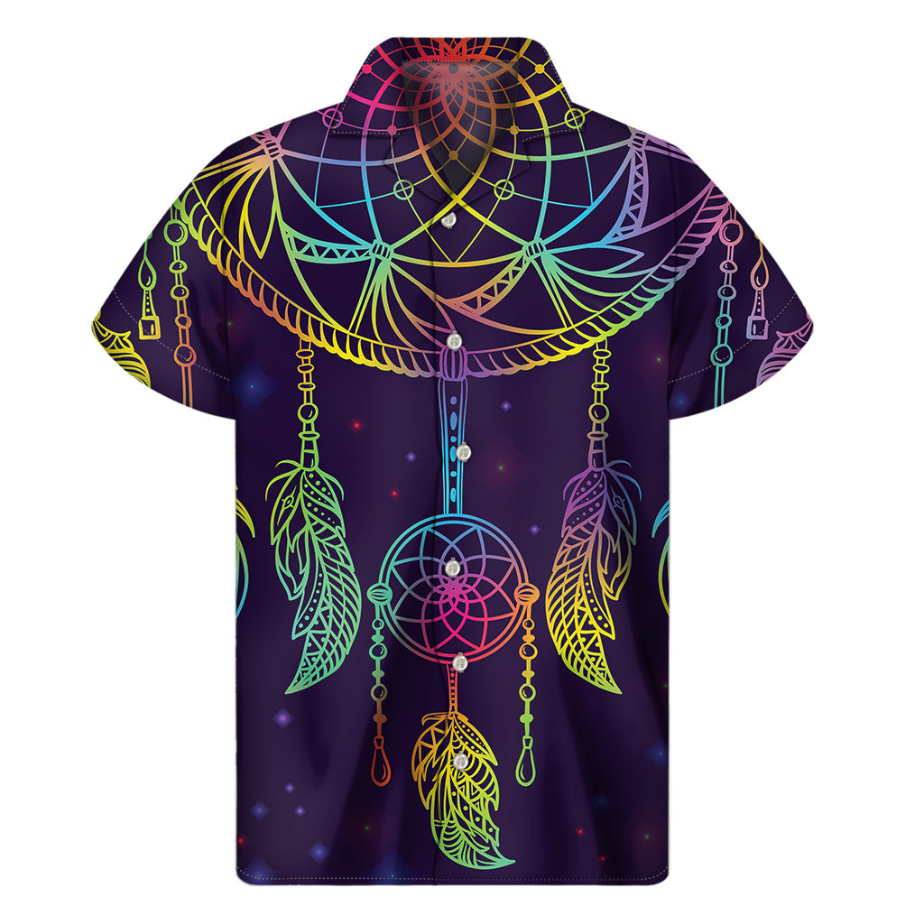Rainbow Native Dream Catcher Hawaiian Short Sleeve Shirt - 1