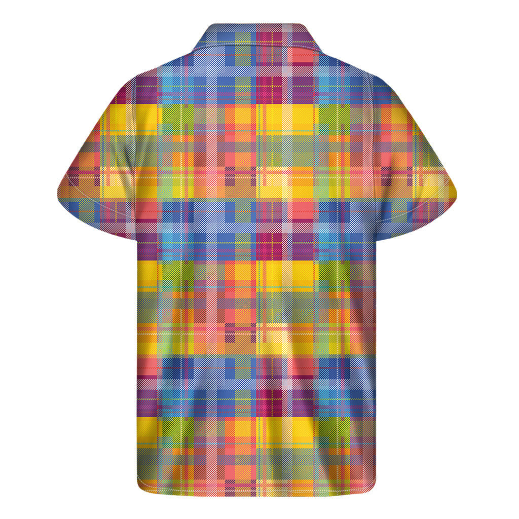 Rainbow Plaid Hawaiian Paradise Short Sleeve Shirt - 2