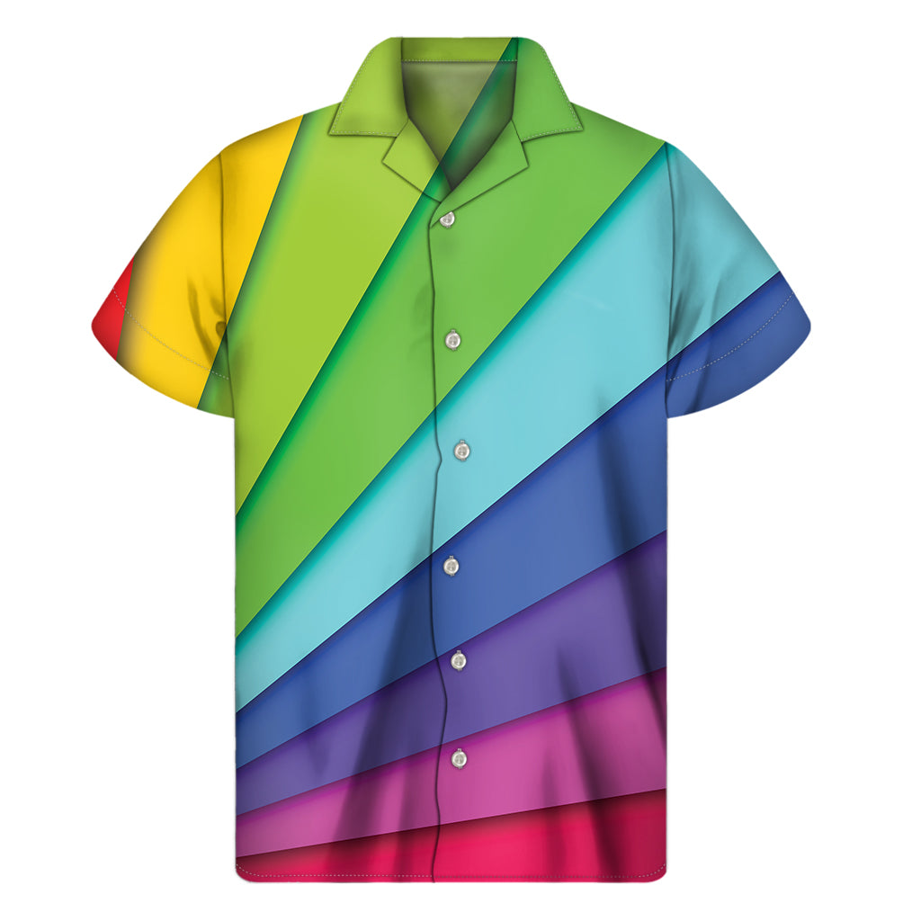 Island Vibes: Rainbow Shades Hawaiian Short Sleeve Shirt - 1
