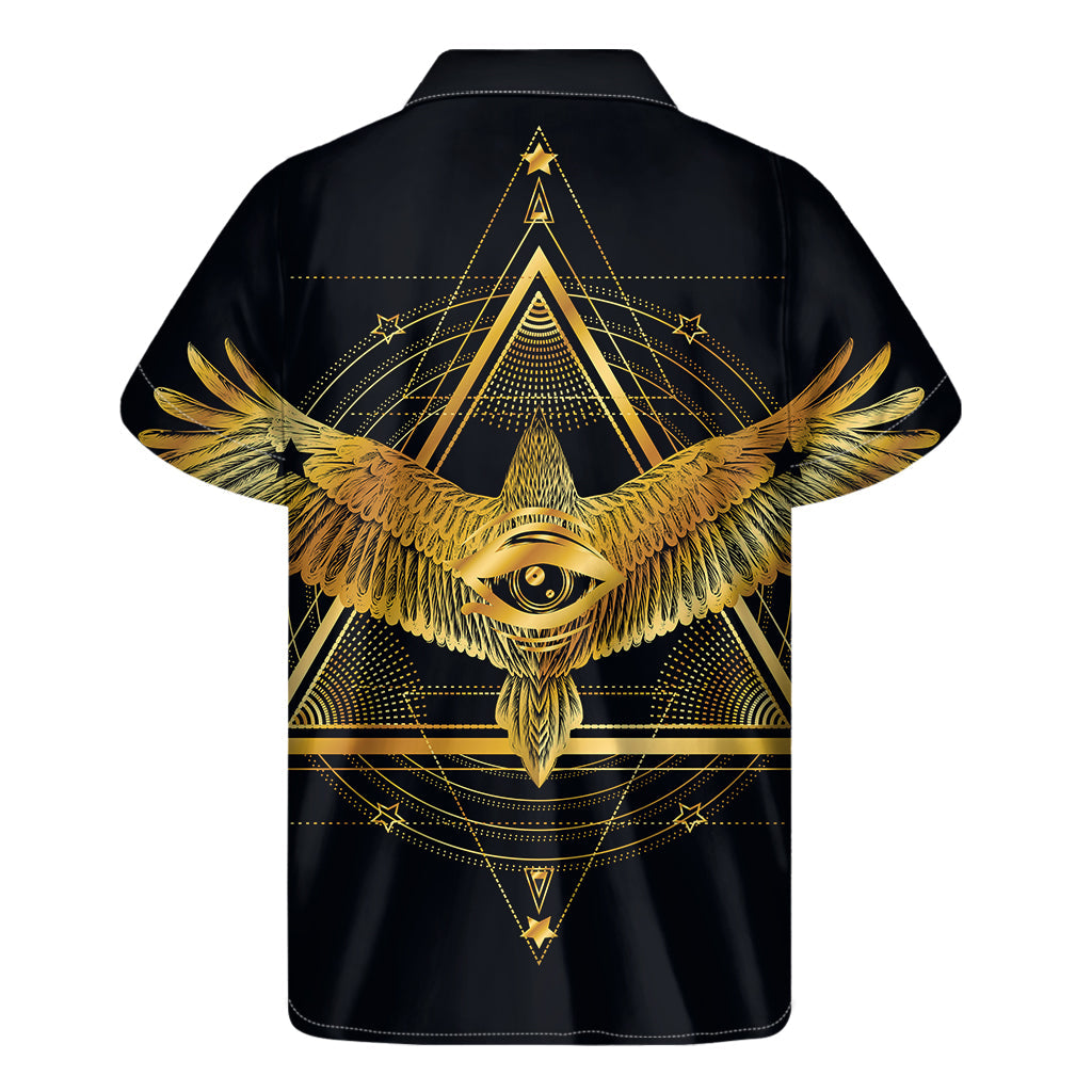 Raven Masonic Eye Hawaiian Short Sleeve Shirt - 2