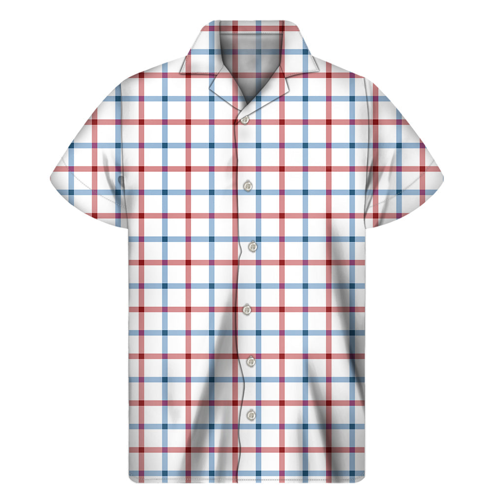 Red and Blue Tattersall Hawaiian Short Sleeve Shirt - 1