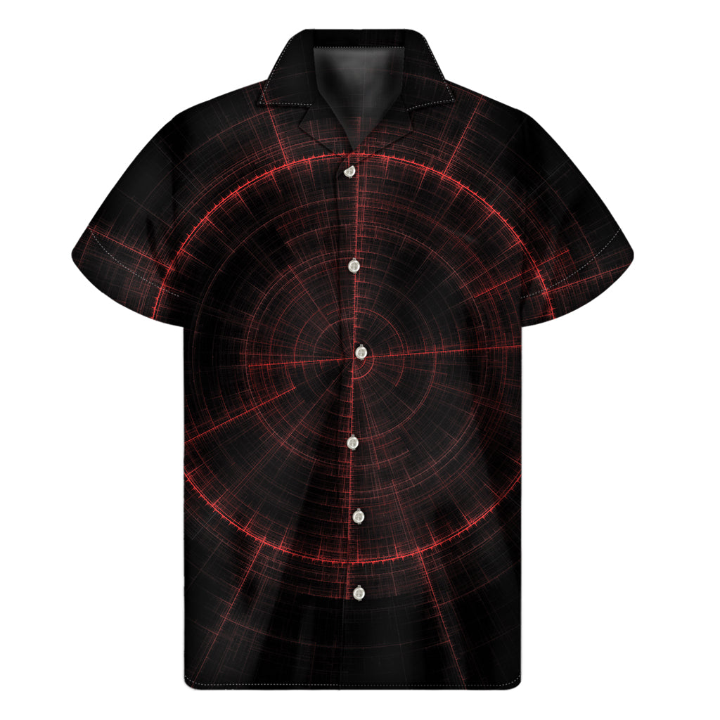 Red Gun Sight Hawaiian Print Short Sleeve Shirt - 1