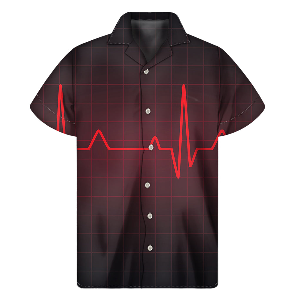 Island Vibes Red Heartbeat Hawaiian Short Sleeve Shirt - 1