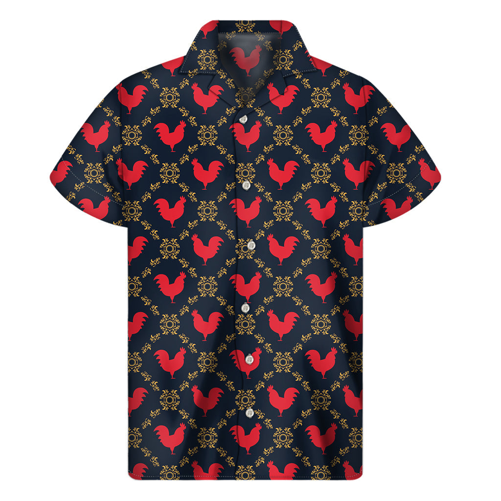 Red Rooster Hawaiian Style Short Sleeve Shirt for Men - 1