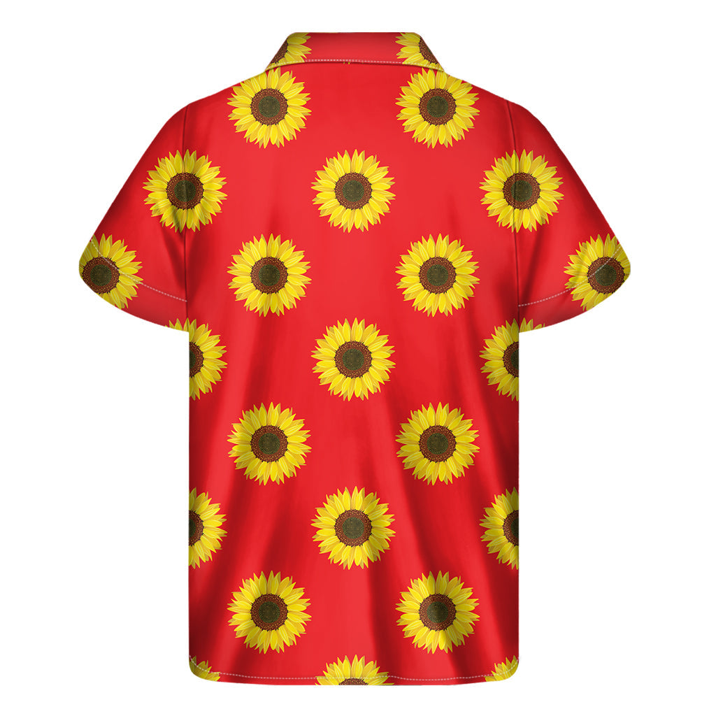 Red Sunflower Hawaiian Short Sleeve Shirt - 2