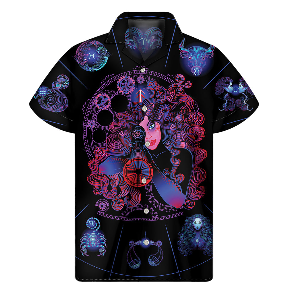 Hawaiian Astrology: Sagittarius and Astrological Signs Print Short Sleeve Shirt - 1