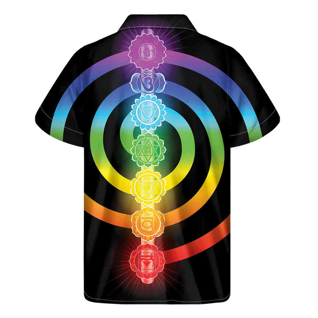 Seven Chakras Rainbow Hawaiian Short Sleeve Shirt - Embrace the Colors of Life! - 2