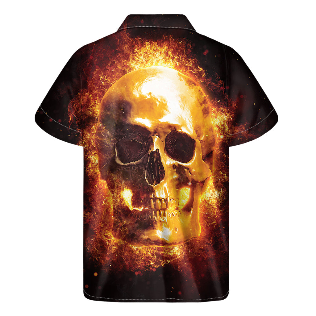 Flaming Skull Hawaiian Short Sleeve Shirt - Embrace the Aloha Spirit! - 2