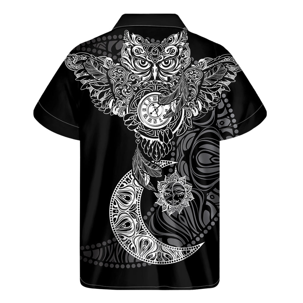 Spiritual Owl, Sun, and Moon Hawaiian Short Sleeve Shirt - 2