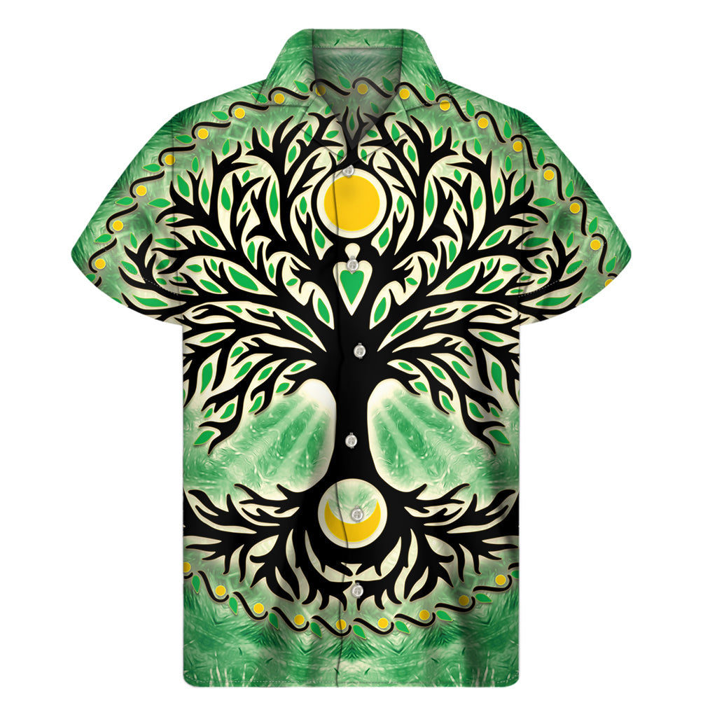 Sun and Moon Yggdrasil Hawaiian Short Sleeve Shirt - 1