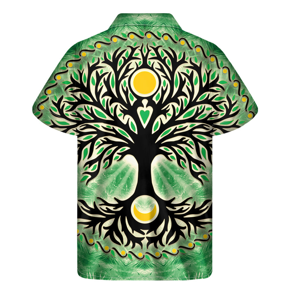 Sun and Moon Yggdrasil Hawaiian Short Sleeve Shirt - 2